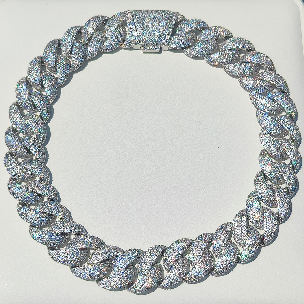 Cuban Link Chain 12Mm - Luxe 24MM 6-rijige cluster 5A diamant