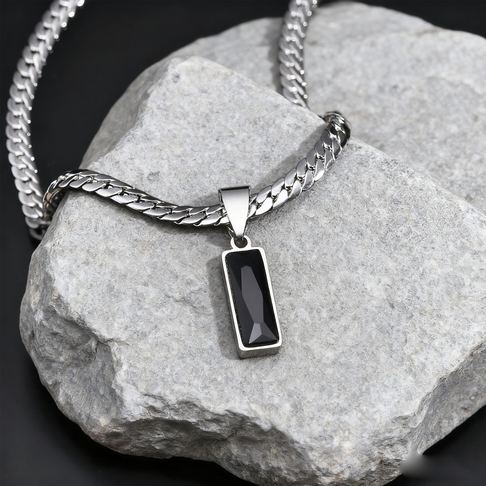 Cuban Link Chain 12Mm - Stijlvolle heren geometrische stenen hangende kettingen,