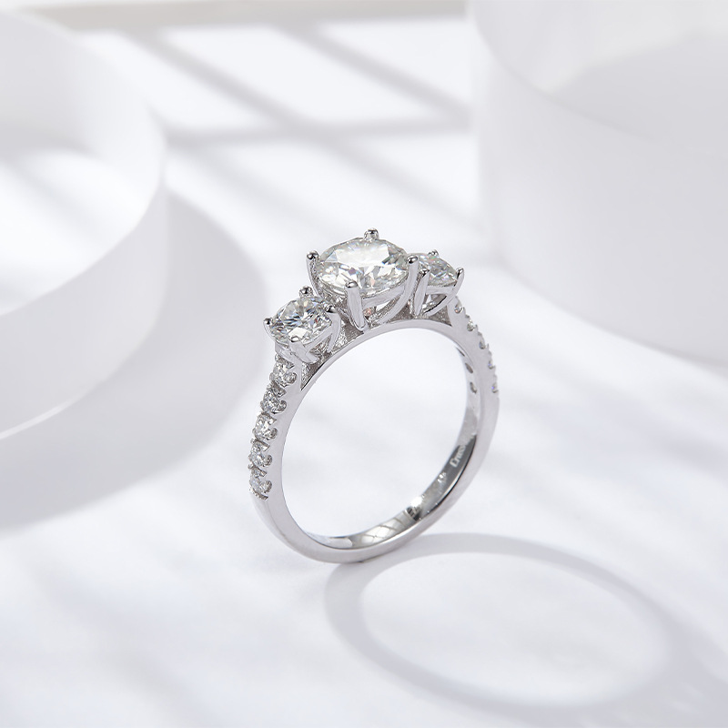 HTOTOH 3 Steen 1 Karaat D Kleu - Moissanite Engagement Ring 1 Carat recensie en prijs